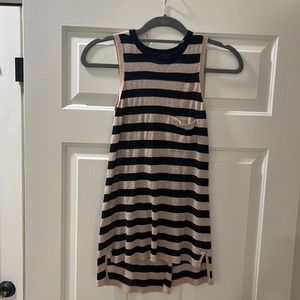 Long cross open back tank